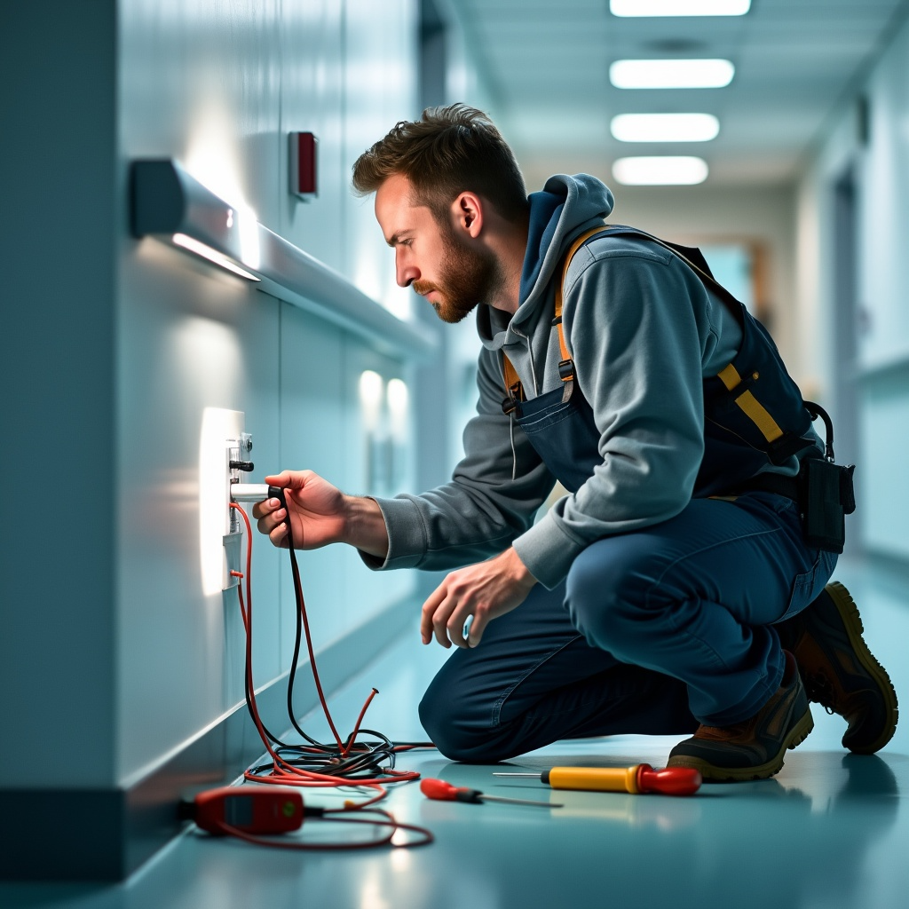 Elektromonteur domotica in een ziekenhuis