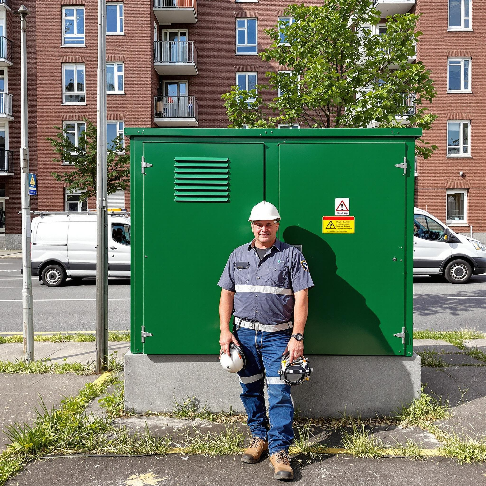 create a portrait of a dutch electrician around 50 years old 1876907978927222785