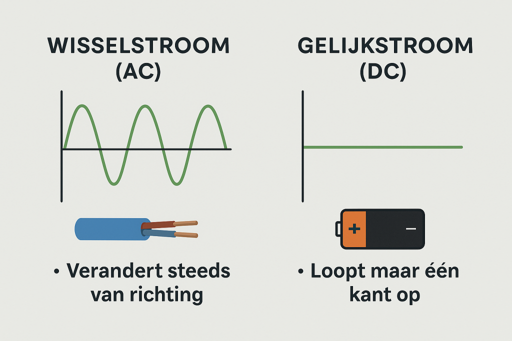 Verschil tussen gelijkstroom en wisselstroom