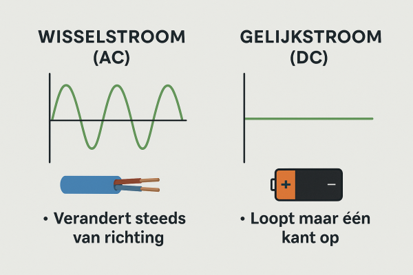 Wat is het verschil tussen wisselstroom en gelijkstroom?